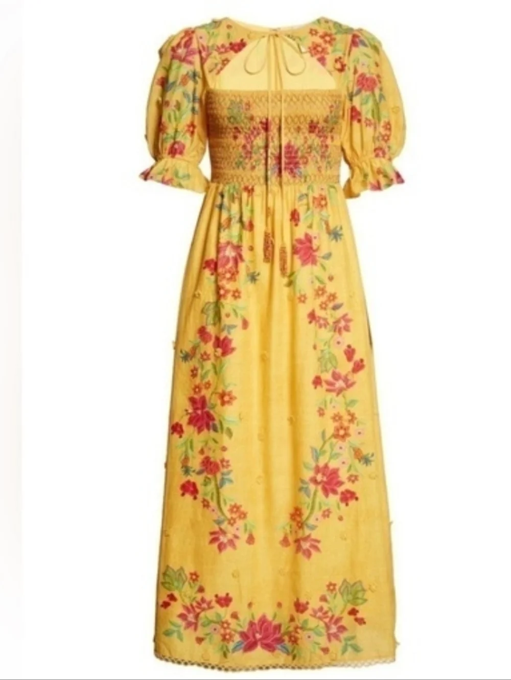 FARM‎ RIO Yellow Floral Maxi Dress Size XS - Picture 11 of 14